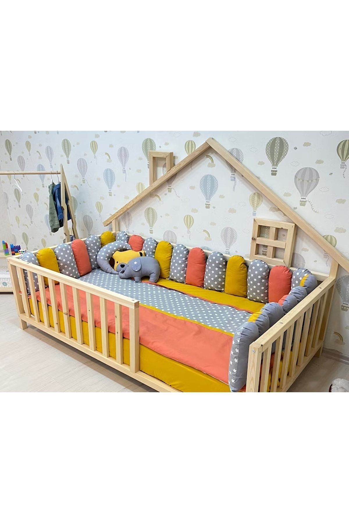 Ahşap Montessori Karyola - Masif Ahşap Karyola - Montessori Çocuk Ve Bebek Yatak Opmont-10