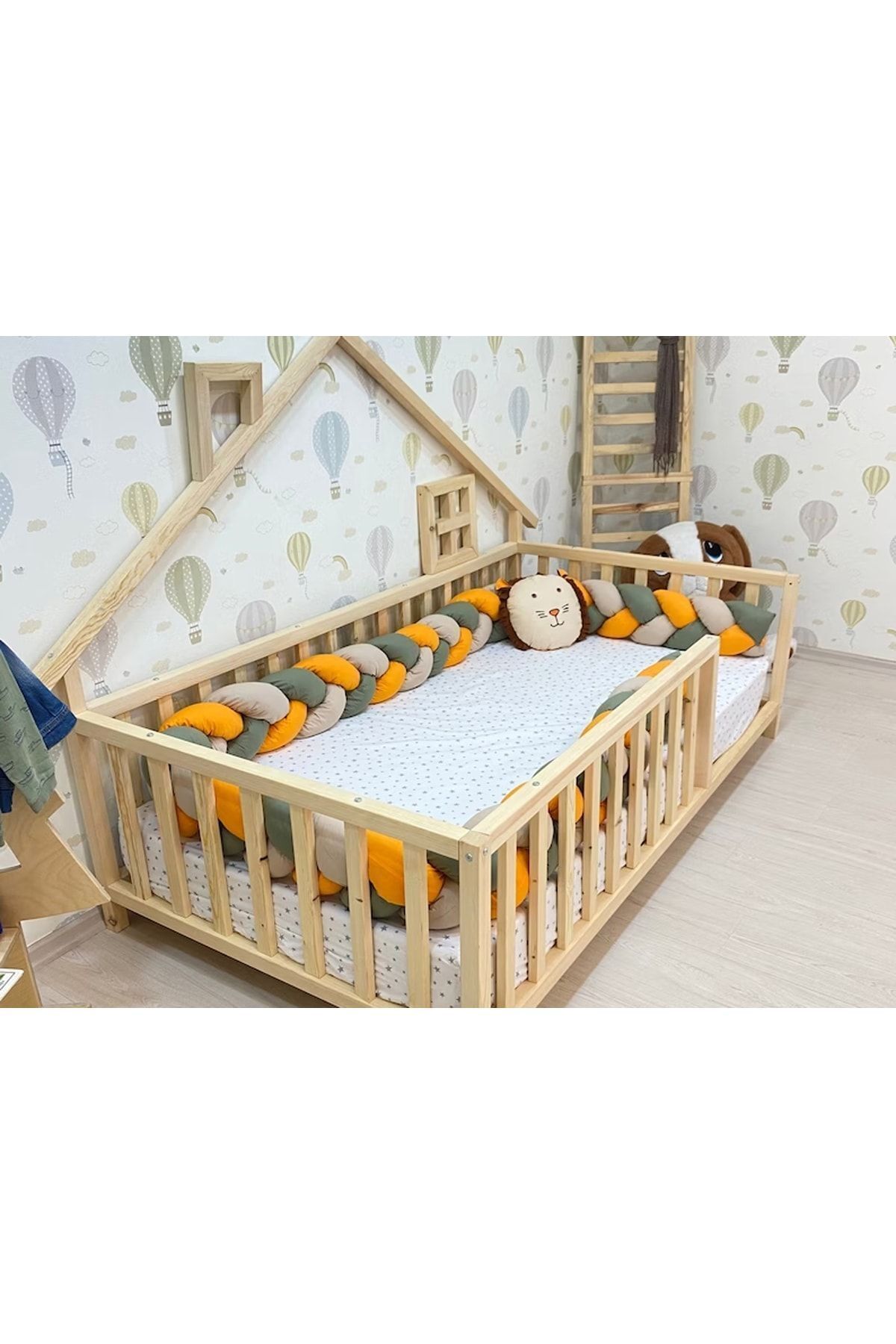 Ahşap Montessori Karyola - Masif Ahşap Karyola - Montessori Çocuk Ve Bebek Yatak Opmont-10
