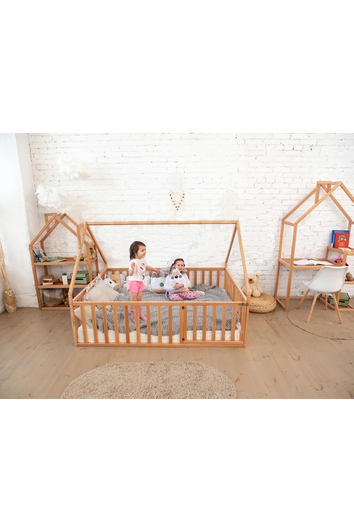 Ahşap Montessori Karyola - Masif Ahşap Karyola - Montessori Çocuk Ve Bebek Yatak Opmont-13